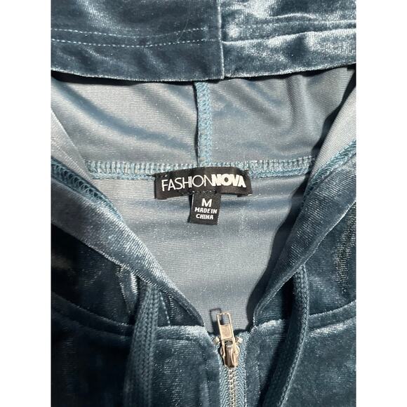 Fashion Nova Blue VelourTrack Suit Size M - Picture 4 of 10